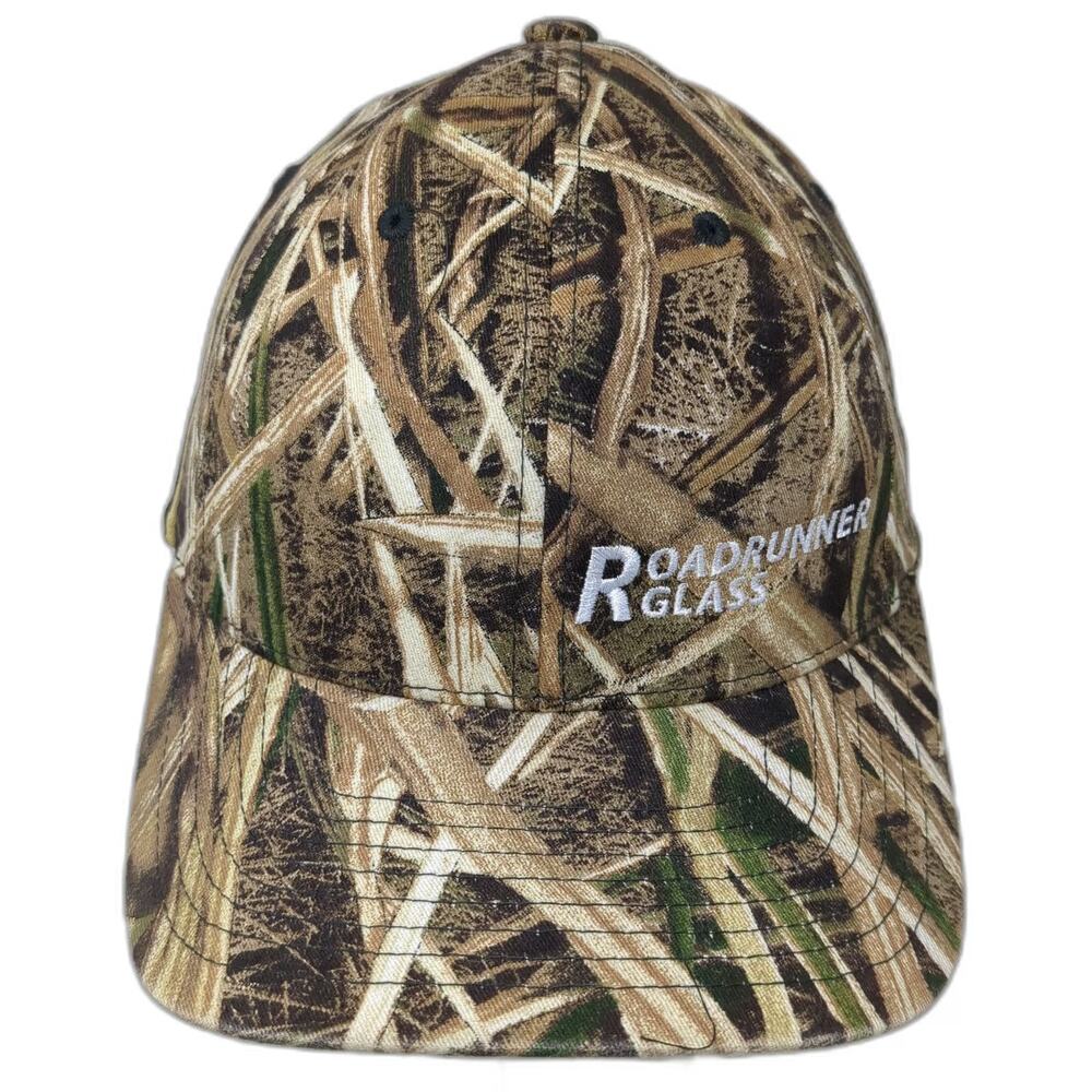 Flexfit Baseball Cap Brown XL Mossy Oak Blades Camo Roadrunner Glass Logo Hat